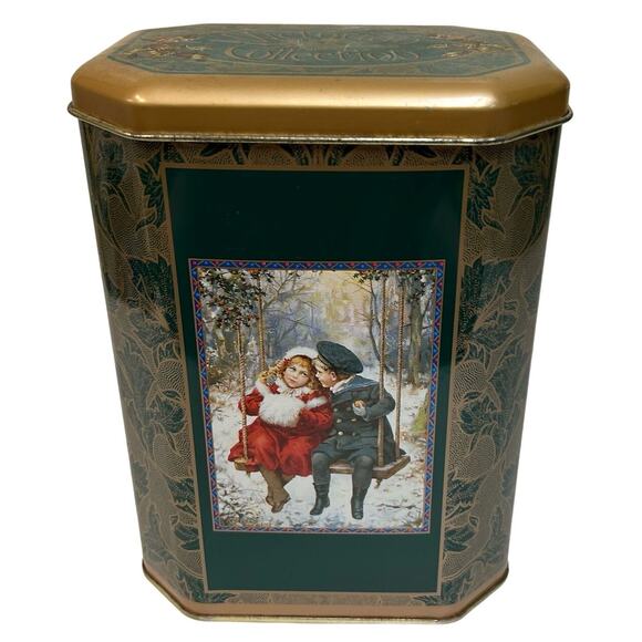 Vintage Victorian Collection Tin Bright And Joyous Christmas Made UK 7 X 4.5 X 3 - Picture 1 of 7